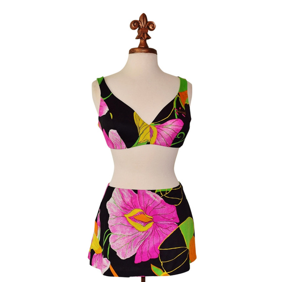 Vtg 60s DeWeese 2 pc Bullet Bra/Skirted Swim Set - Picture 2 of 8